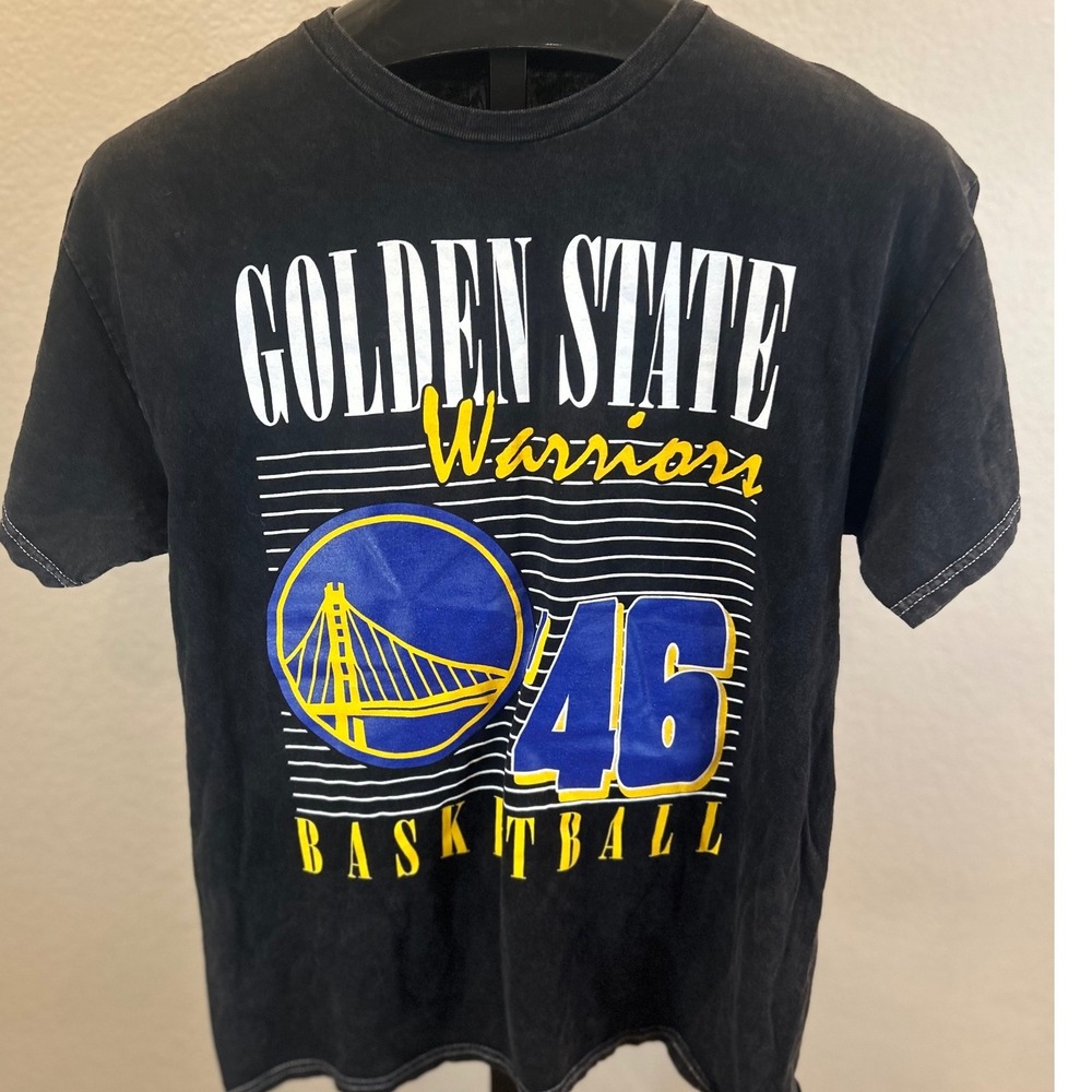 Golden State Warriors Basketball Graphic T Shirt‎ Black M/M NBA Licensed